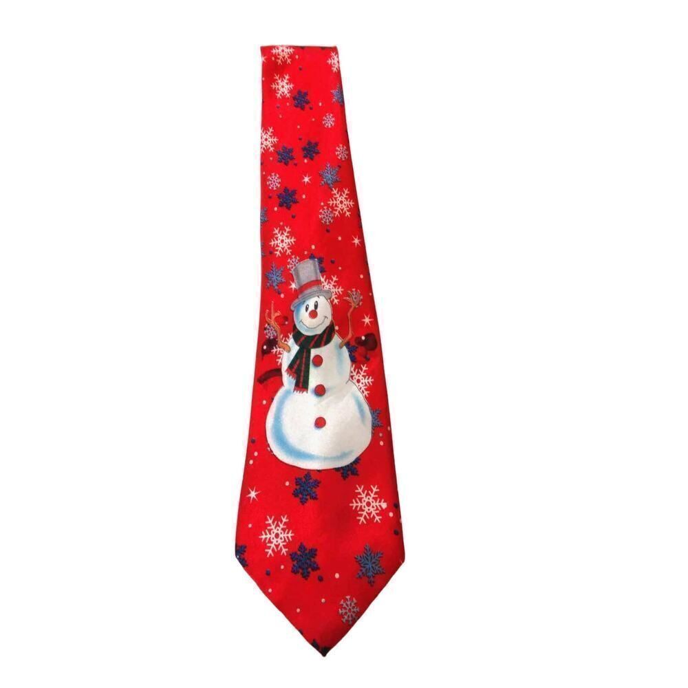 Festive Christmas Snowman Holiday Necktie